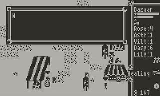 Animated image of selling items in the bazaar.