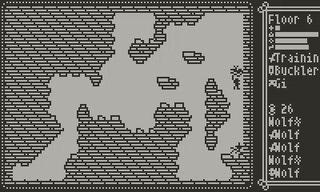 Animated image of gameplay to show finding equipment and equipping them.