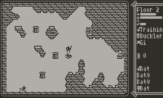 Animated image of gameplay to show what interacting with things in the dungeon is like.