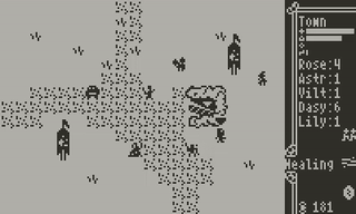Animated image of talking with the people around the dungeon who explain the different classes you can be.